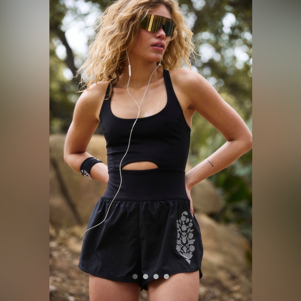 Free People Black Jumpsuit with Gray Detail